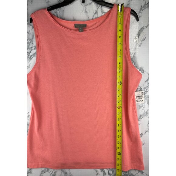 Style & Co. Womens Size XL Boatneck Tank Salmon Rose 100% Cotton - Picture 3 of 9